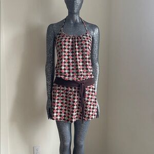 Halter Neck Circle Print Dress